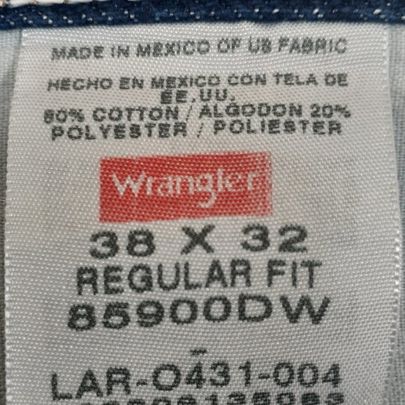 Jean - 2 Pairs Wrangler Regular Fit (W/ Starch) Jeans Premium Denim 38" x 32" - Picture 5 of 14